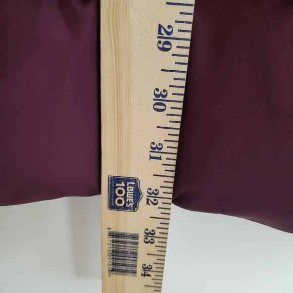 J.Jill Maroon Red Down Puffer Coat Small Hooded Snap Zip Knit Fleece Lined S - Picture 10 of 10